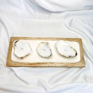 Oyster tea light candles (set of 3)